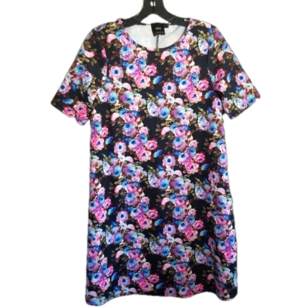 ASOS Maternity Floral Mini Dress Waffle Texture Crewneck Size 4